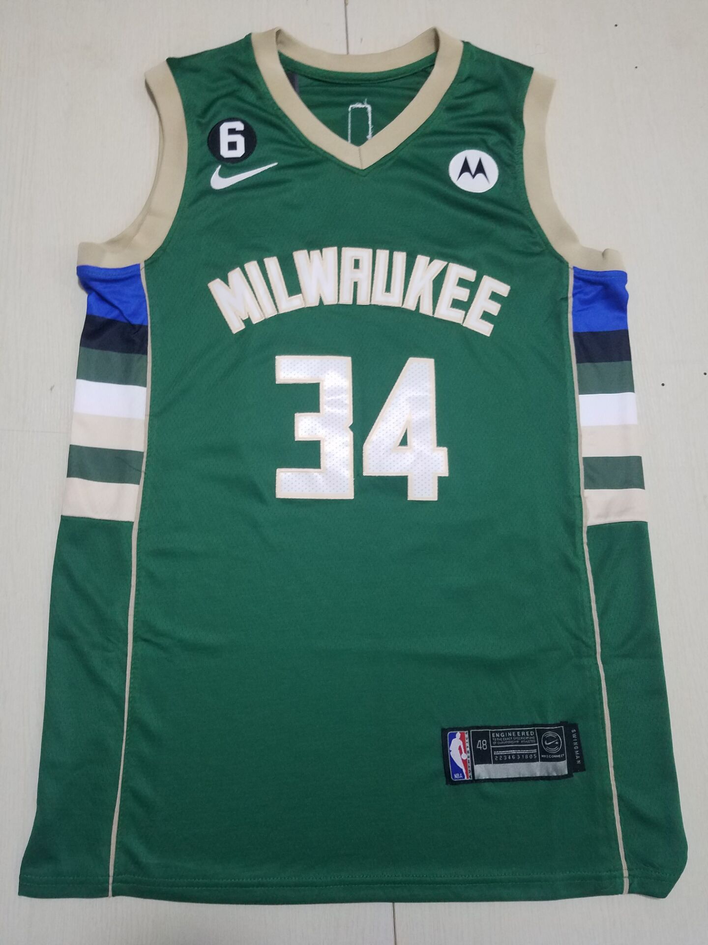 Men Milwaukee Bucks #34 Antetokounmpo Green 2022 Nike NBA Jersey